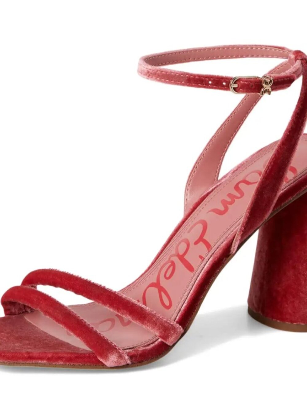 Pink Crushed Velvet Kia Block Heels (size 8, like new) - Picture 14 of 14